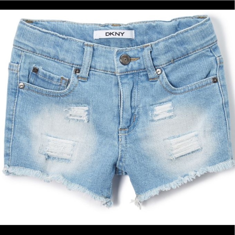 DKNY light frayed up rip shorts Size:14